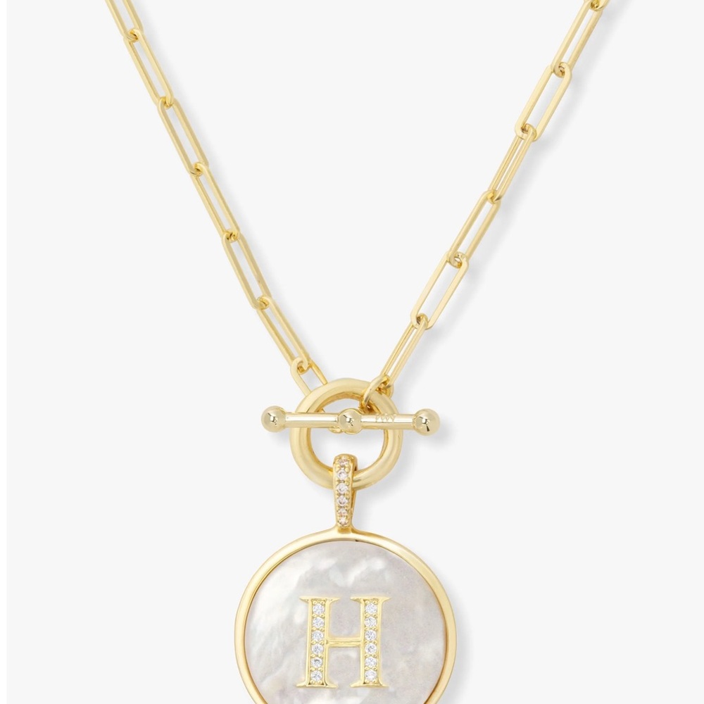Melinda Maria Love Letter H Gold Initial Pendant Necklace